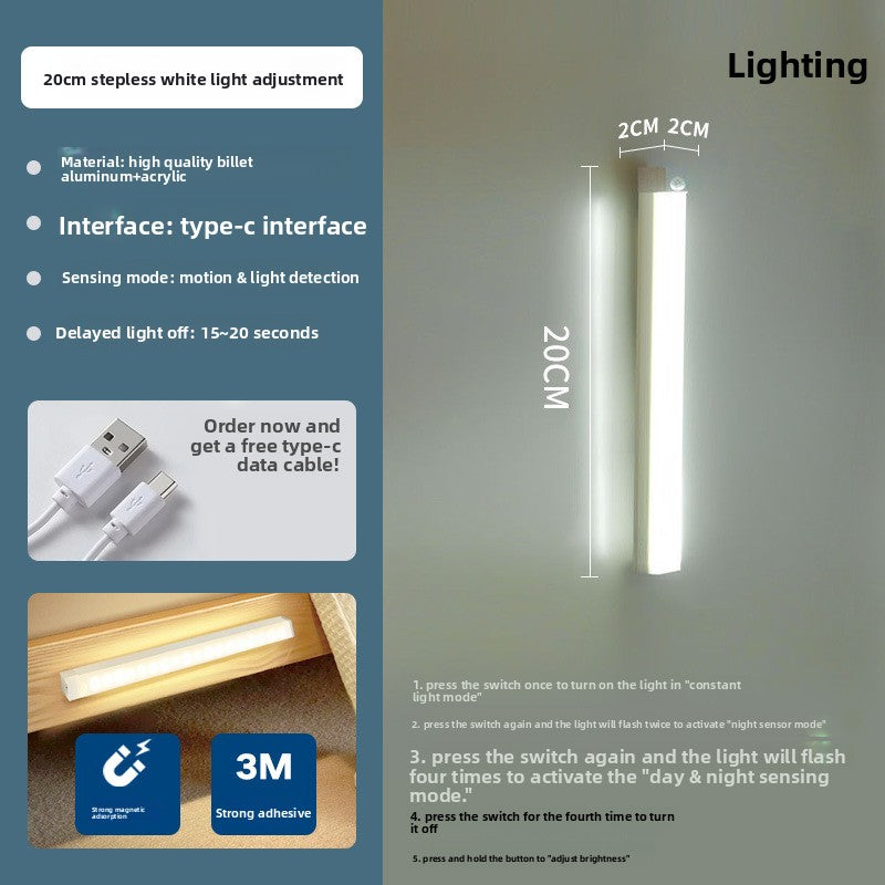 USB Rechargeable LED Motion Sensor Light Bar for Cabinets