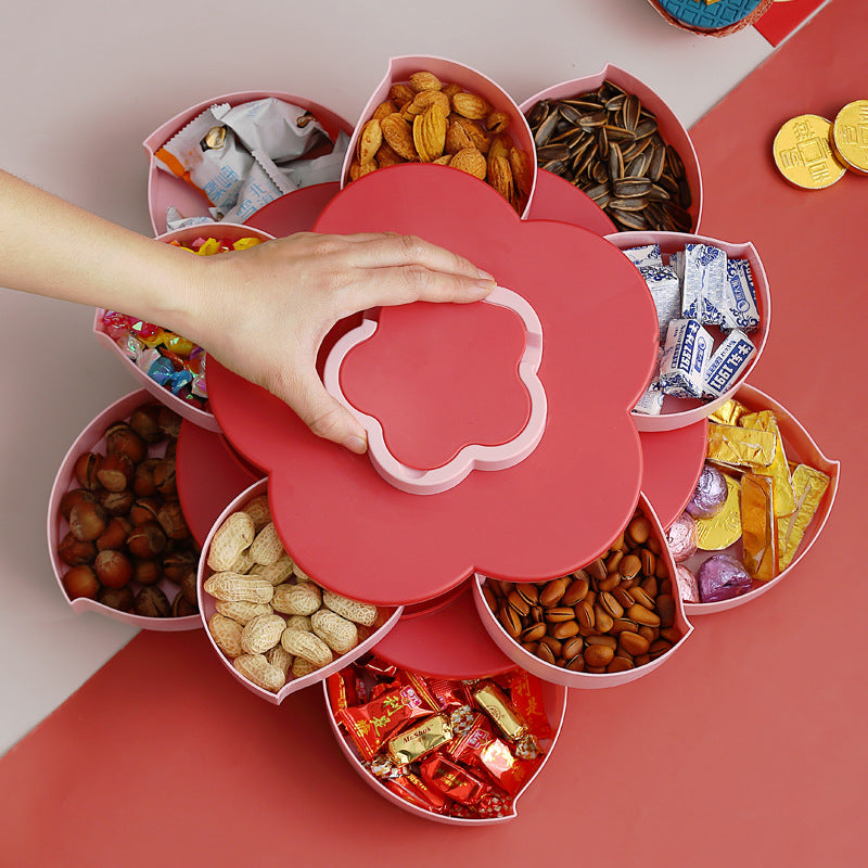 Multi-layer Rotating Compartment Fruit Plate