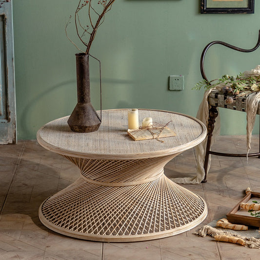 Everyday B&D Japanese Style Rattan Round Coffee Table