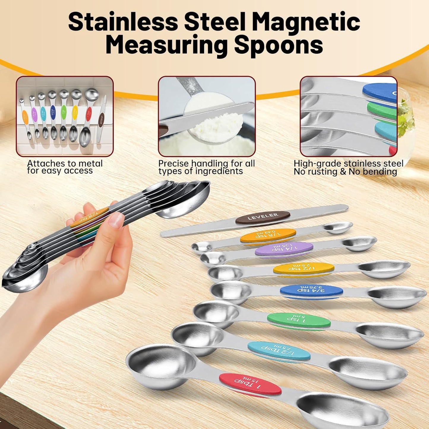 Silicone Handle Measuring Cups Spoons Set