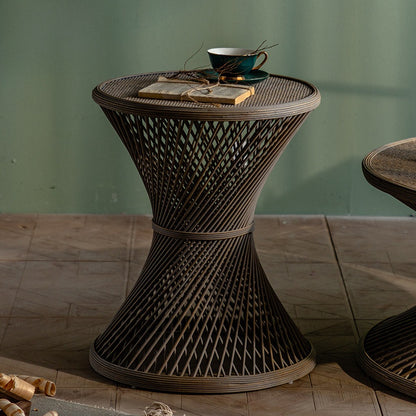 Japanese Style Rattan Round Coffee Table