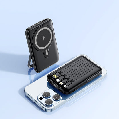 Magsafe Magnetic Wireless Power Bank with Built-in Cables