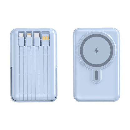 Magsafe Magnetic Wireless Power Bank with Built-in Cables