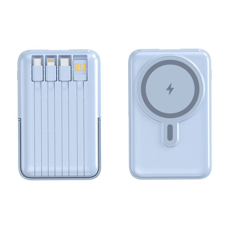 Magsafe Magnetic Wireless Power Bank with Built-in Cables