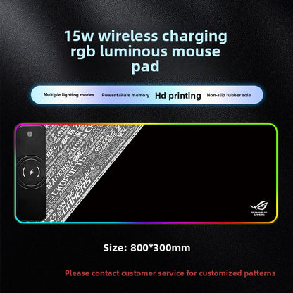 RGB LED Wireless Charging Desk Mat – Extra Large Premium Gaming Mouse Pad & Phone Charger Dock