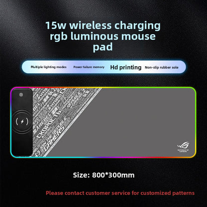 RGB LED Wireless Charging Desk Mat – Extra Large Premium Gaming Mouse Pad & Phone Charger Dock