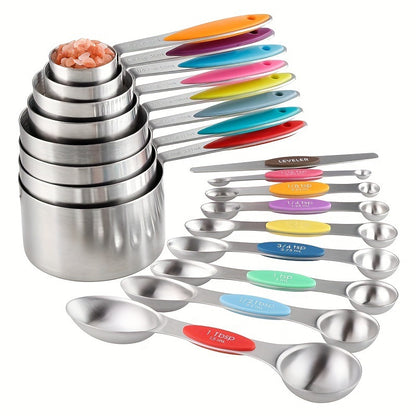 Silicone Handle Measuring Cups Spoons Set