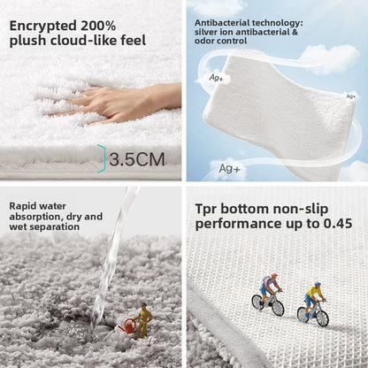 Absorbent Antibacterial Bathroom Floor Mat