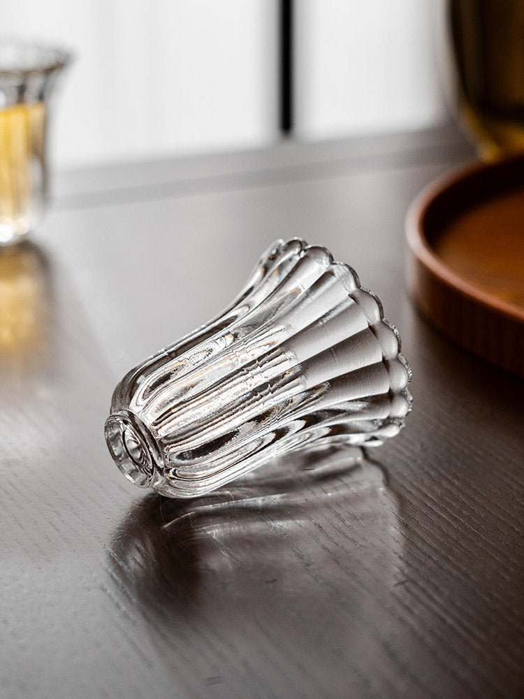 Traditional Chinese Glass Teapot with Flower Tea Cups