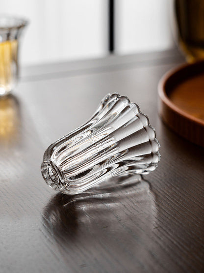 Traditional Chinese Glass Teapot with Flower Tea Cups