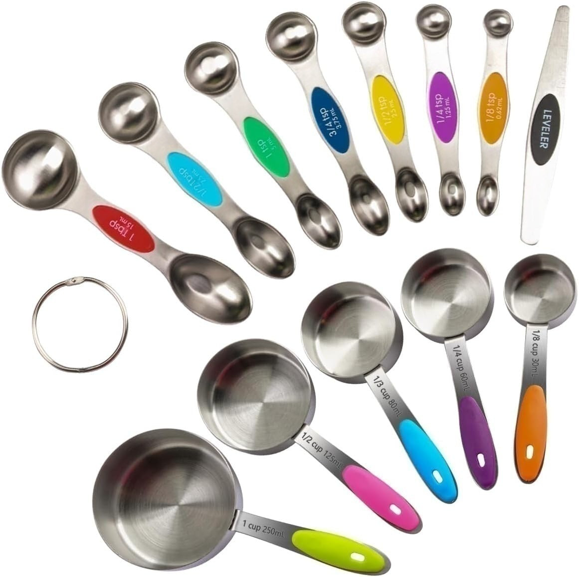 Silicone Handle Measuring Cups Spoons Set