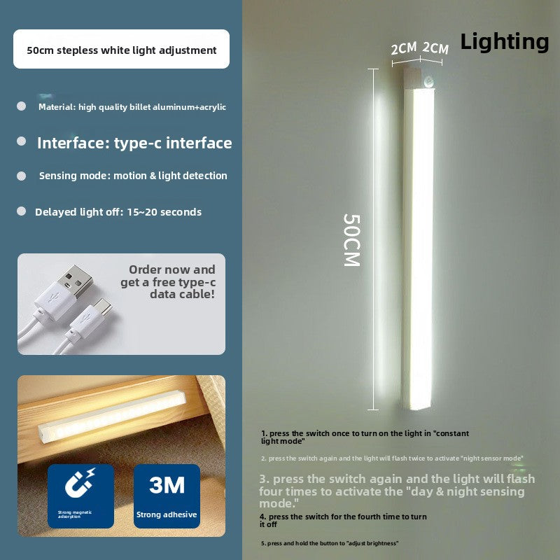 USB Rechargeable LED Motion Sensor Light Bar for Cabinets