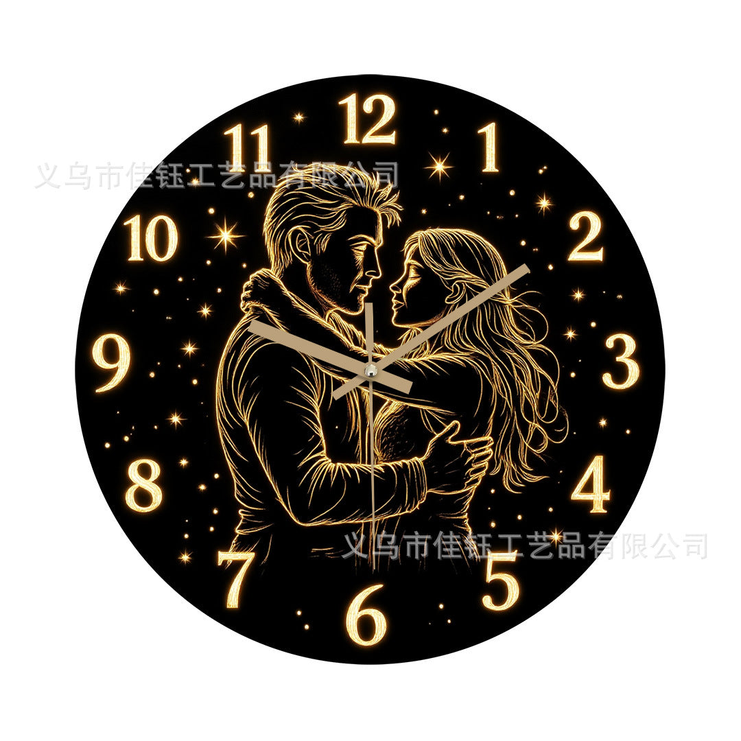Luxurious Cross-Border Hot-Selling Clocks, European-Style Creative Wooden Wall-Mounted Clocks, Foreign Trade Living Room, Bedroom, Home Decoration