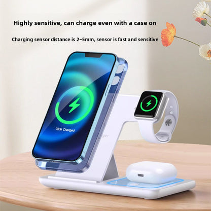 3-in-1 Foldable Wireless Charging Station – Fast Charger Dock for iPhone, Apple Watch & AirPods