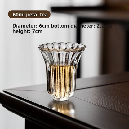 Traditional Chinese Glass Teapot with Flower Tea Cups
