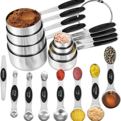 Silicone Handle Measuring Cups Spoons Set