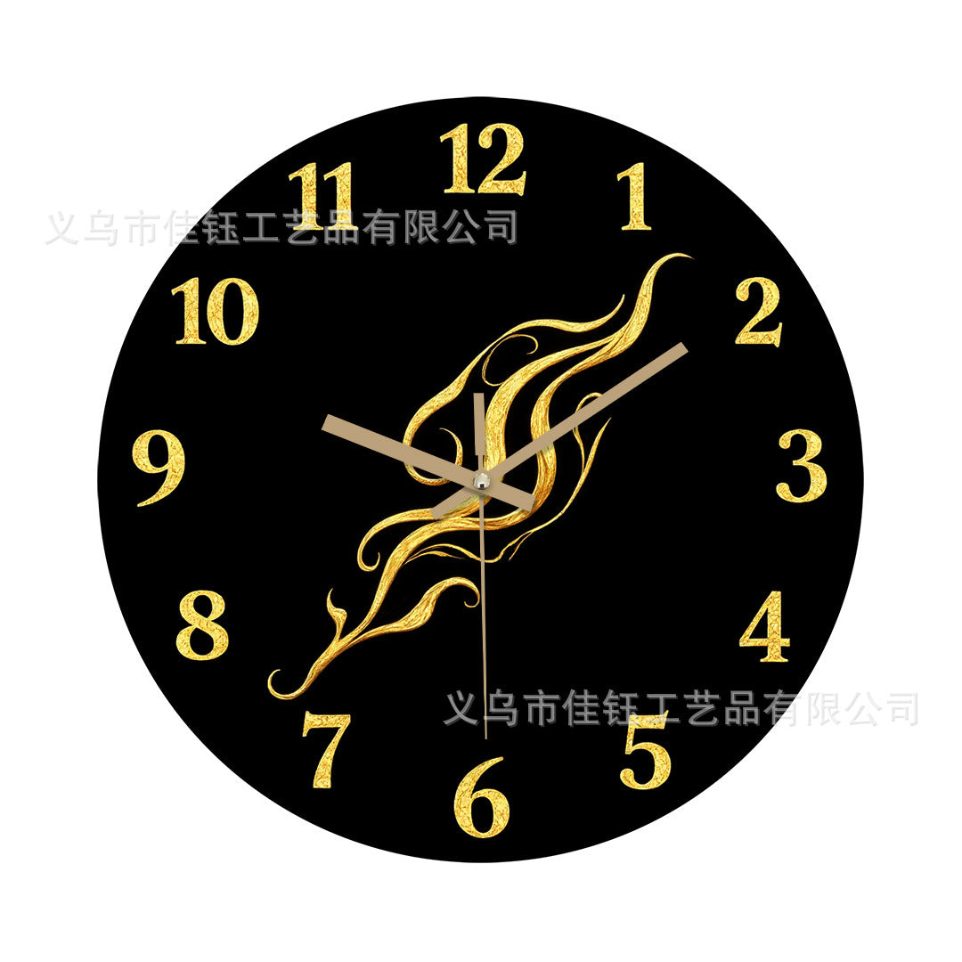 Luxurious Cross-Border Hot-Selling Clocks, European-Style Creative Wooden Wall-Mounted Clocks, Foreign Trade Living Room, Bedroom, Home Decoration