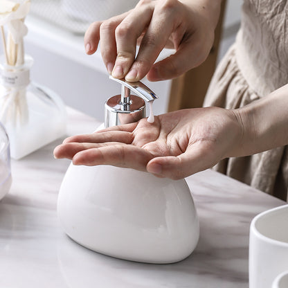 White porcelain bathroom toiletries