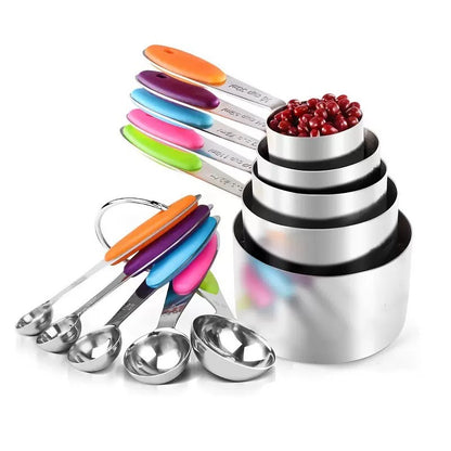 Silicone Handle Measuring Cups Spoons Set