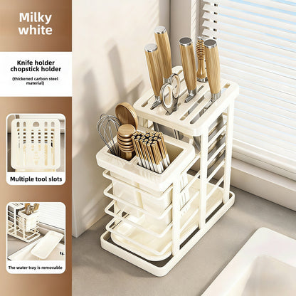 Multifunctional Kitchen Knife Holder with Chopstick Storage