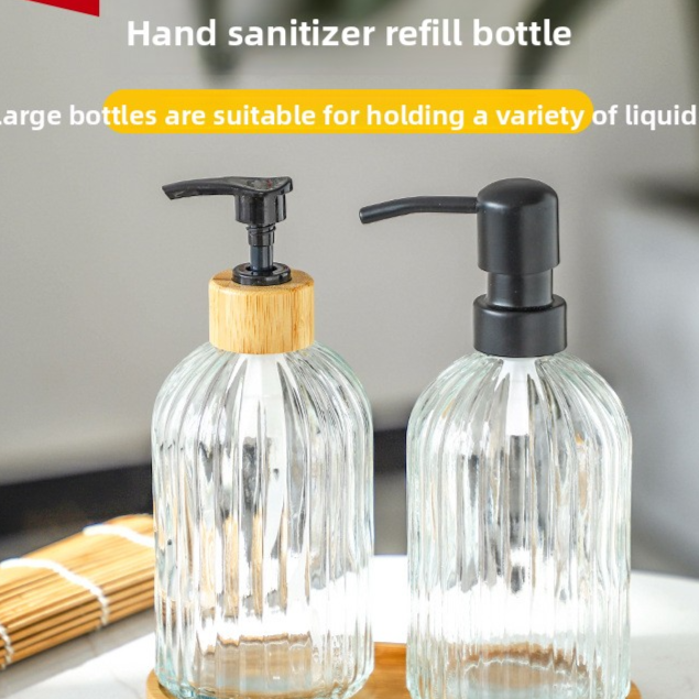 Glass pump bottle lotion dispenser