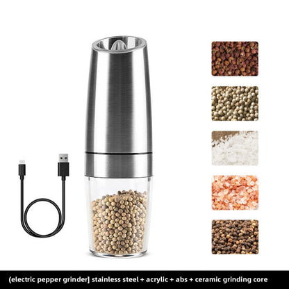 Electric Pepper Grinder Adjustable Kitchen Spice Mill