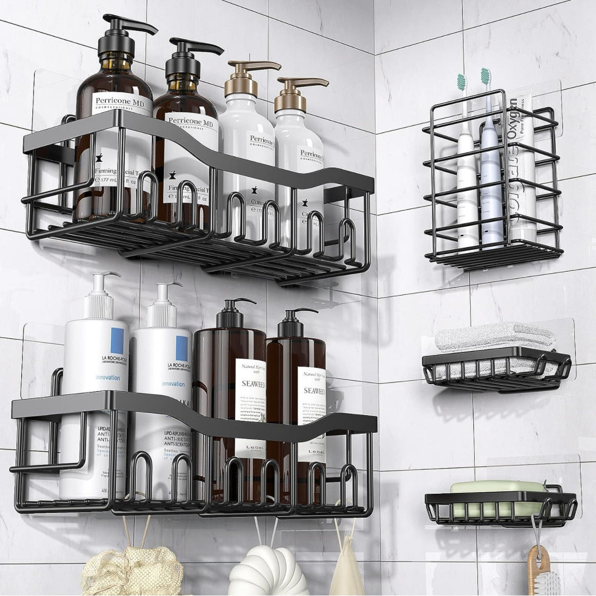 Wall Mounted Bathroom Organizer Rack
