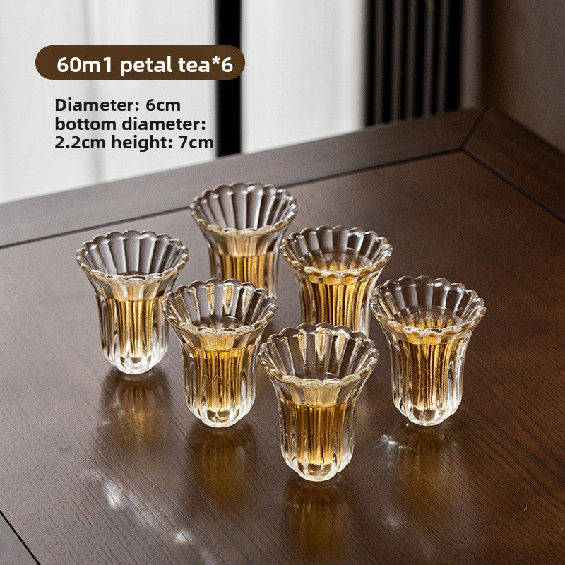 Traditional Chinese Glass Teapot with Flower Tea Cups