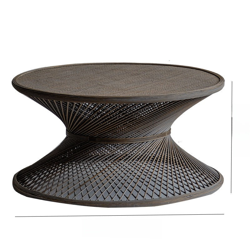 Japanese Style Rattan Round Coffee Table