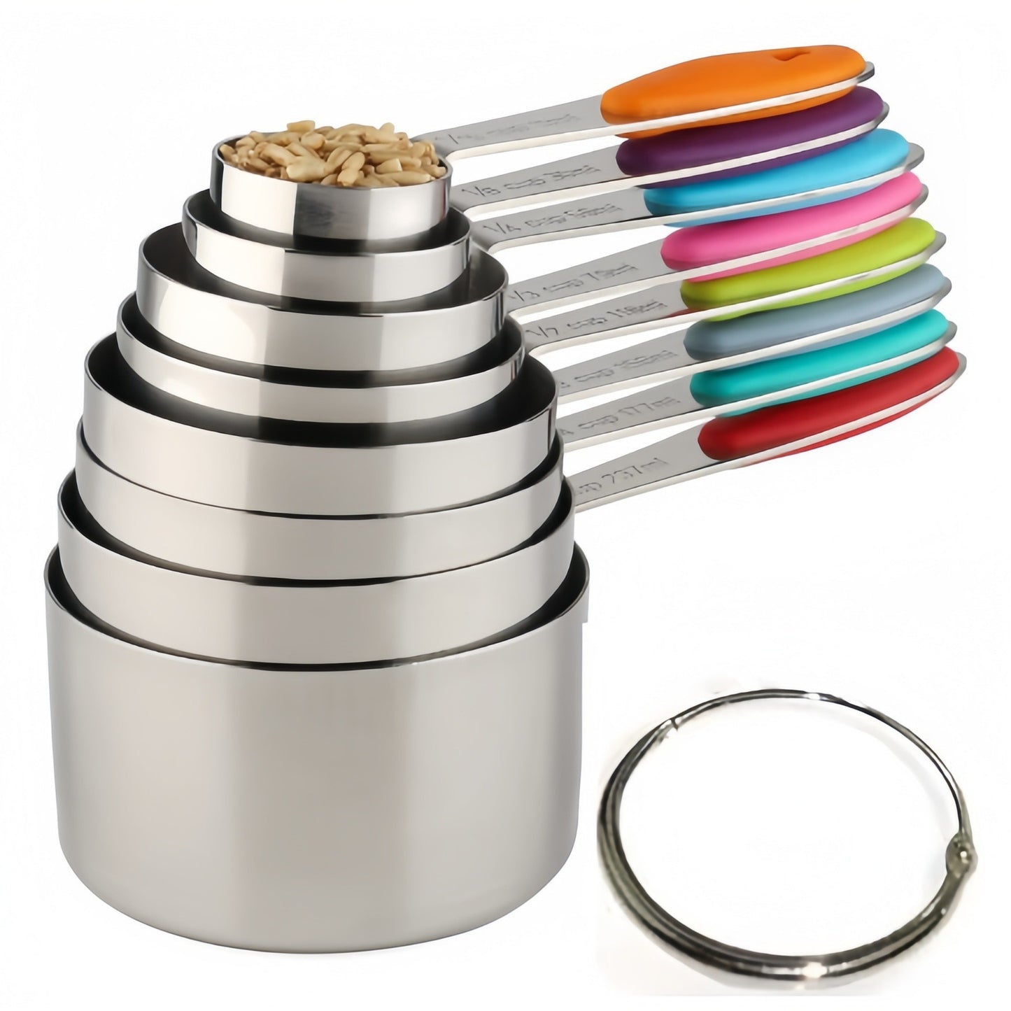 Silicone Handle Measuring Cups Spoons Set