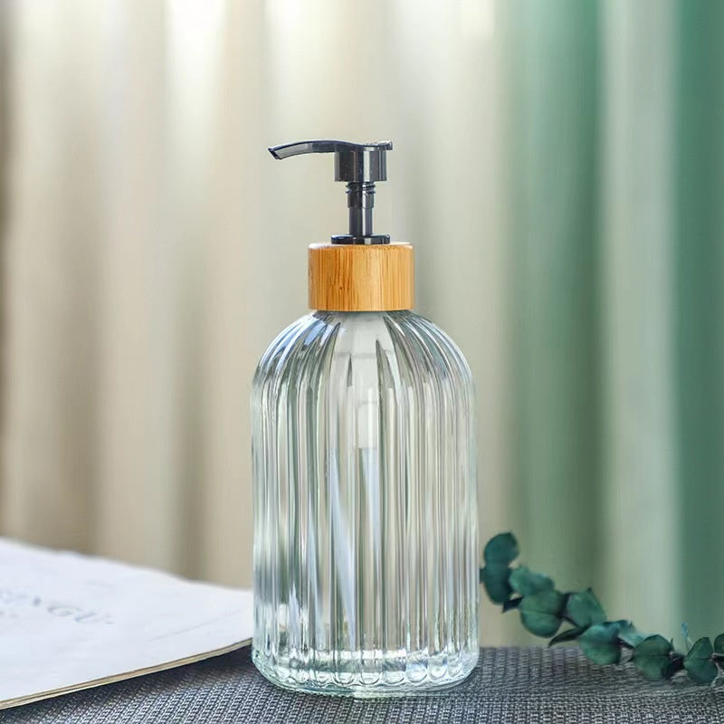 Glass pump bottle lotion dispenser