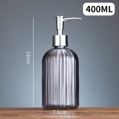 Glass pump bottle lotion dispenser