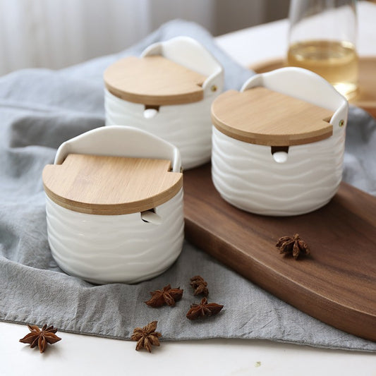 Japanese Style Ceramic Seasoning Storage Jar