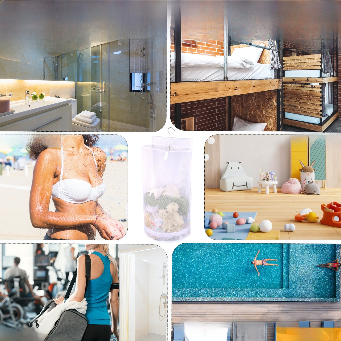 Bathroom storage mesh bag