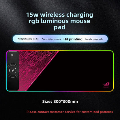 RGB LED Wireless Charging Desk Mat – Extra Large Premium Gaming Mouse Pad & Phone Charger Dock