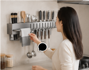 Stainless Steel Wall Mounted Knife and Utensil Holder