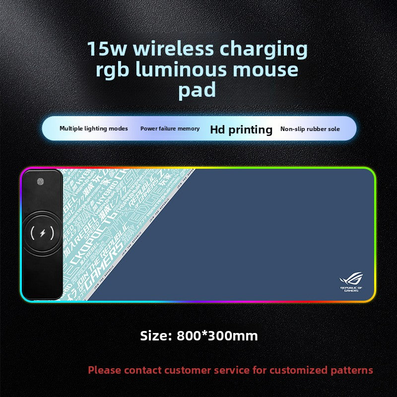 RGB LED Wireless Charging Desk Mat – Extra Large Premium Gaming Mouse Pad & Phone Charger Dock