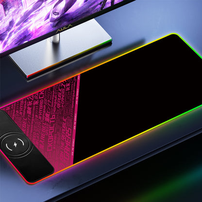 RGB LED Wireless Charging Desk Mat – Extra Large Premium Gaming Mouse Pad & Phone Charger Dock