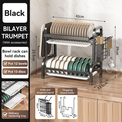 Multifunctional Kitchen Dish Drainer Storage Rack