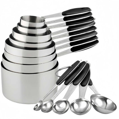 Silicone Handle Measuring Cups Spoons Set