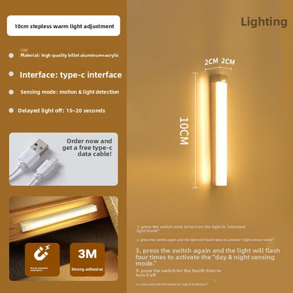USB Rechargeable LED Motion Sensor Light Bar for Cabinets