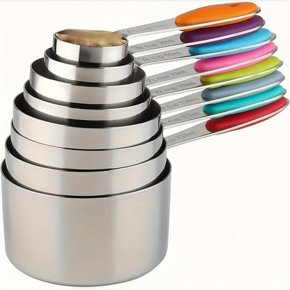 Silicone Handle Measuring Cups Spoons Set