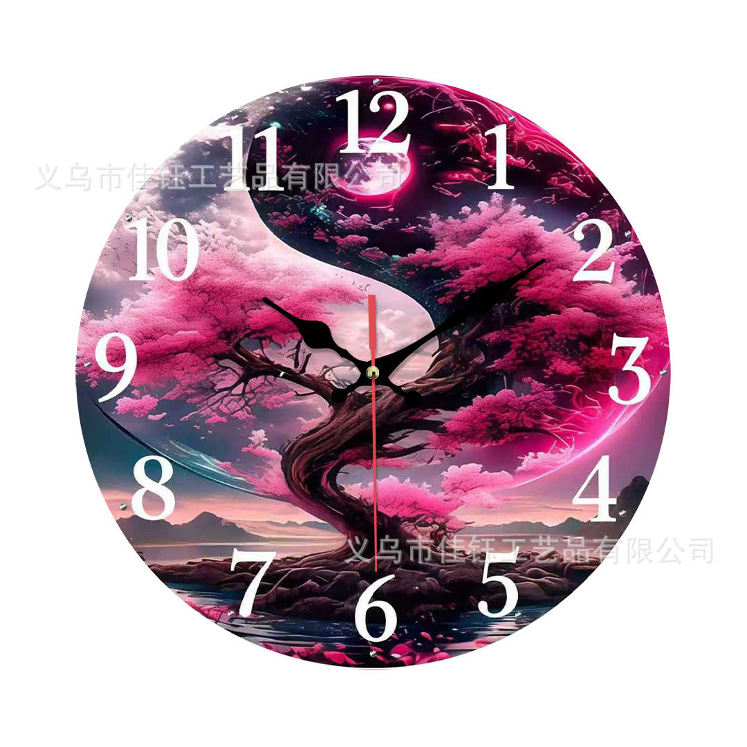 Luxurious Cross-Border Hot-Selling Clocks, European-Style Creative Wooden Wall-Mounted Clocks, Foreign Trade Living Room, Bedroom, Home Decoration