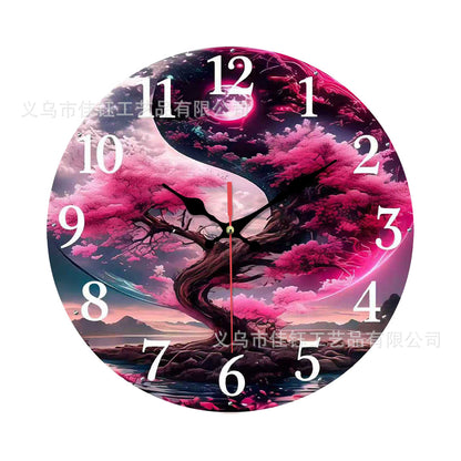 Luxurious Cross-Border Hot-Selling Clocks, European-Style Creative Wooden Wall-Mounted Clocks, Foreign Trade Living Room, Bedroom, Home Decoration