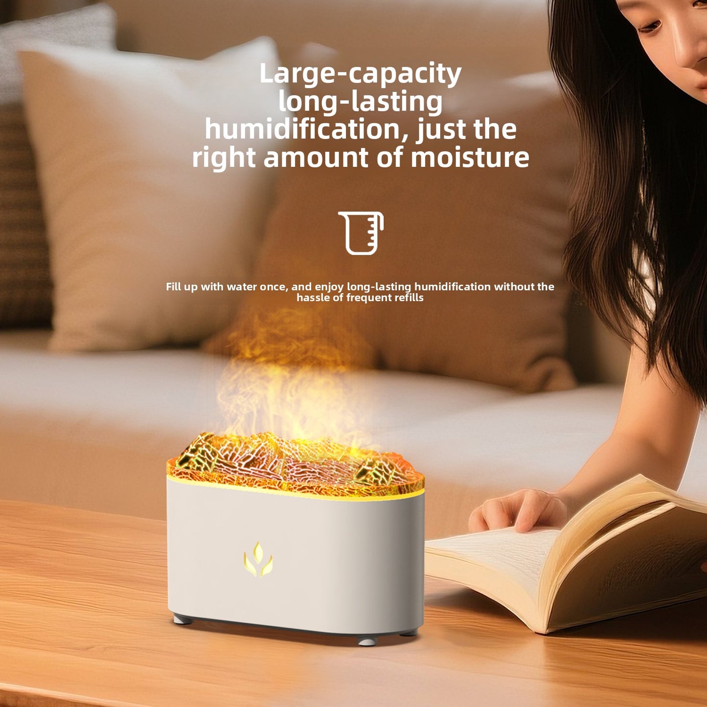 Luxury USB Flame Aroma Diffuser with Humidifier