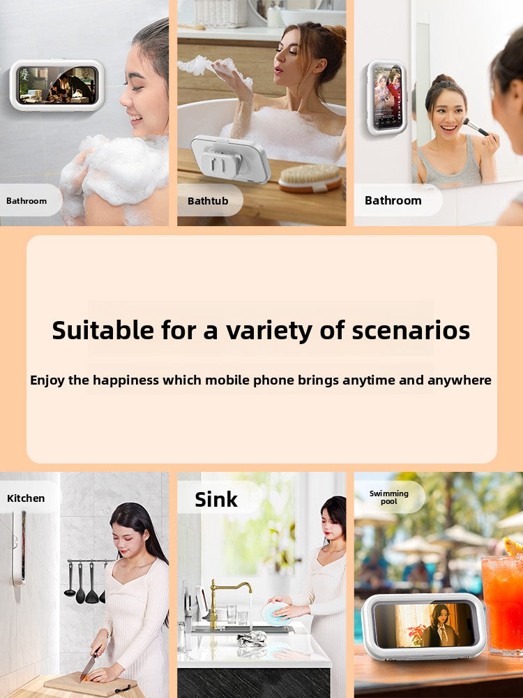 Expandable Rotatable Waterproof Phone Holder for Bathroom