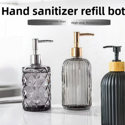 Glass pump bottle lotion dispenser