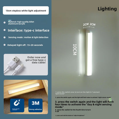 USB Rechargeable LED Motion Sensor Light Bar for Cabinets