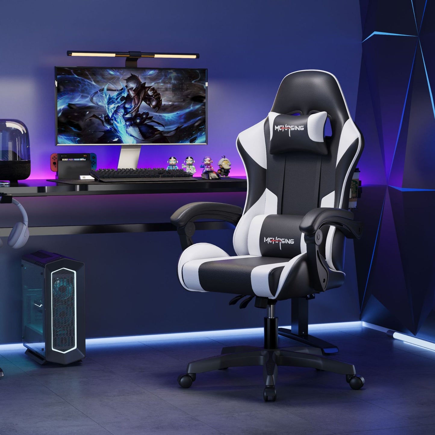 Ergonomic PU Leather Swivel Gaming Chair