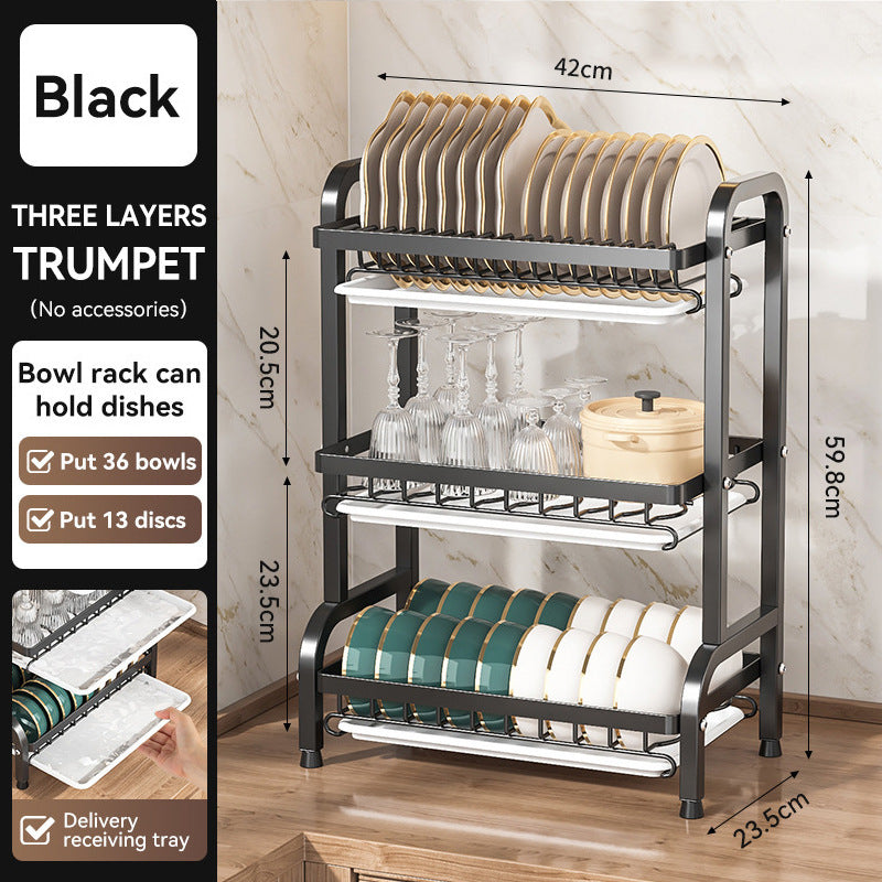Multifunctional Kitchen Dish Drainer Storage Rack